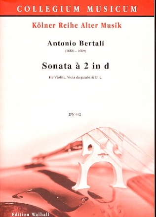 Sonata a 2 d-Moll fr Violine, Viola da Gamba und Bc Partitur und Stimmen