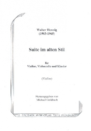 Suite im alten Stil fr Klaviertrio Violinstimme