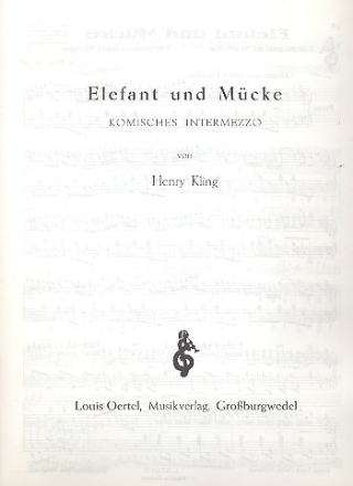 Elefant und Mcke fr Piccolo, Tuba und Klavier Partitur