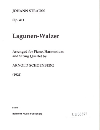Lagunen-Walzer op.411 fr Klavier, Harmonium, und Streichquartett Partitur