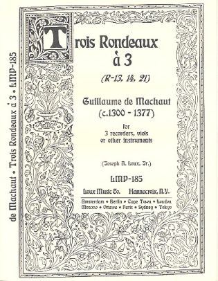 Trios Rondeaux  R13, R14 and R21 a 3 for 3 recorders (viols) score