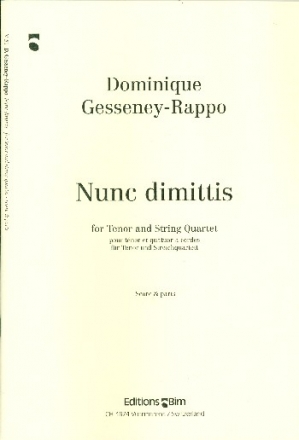 Nunc dimittis for tenor and string quartet piano score and parts