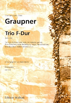 Trio F-Dur GWV210 für Viola d'amore, Bass-Instrument und Bc Stimmen
