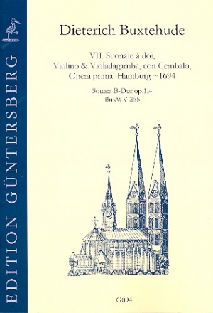 Sonate B-Dur op.1,4 BuxWV255 fr Violine, Viola da gamba und Bc Partitur und Stimmen