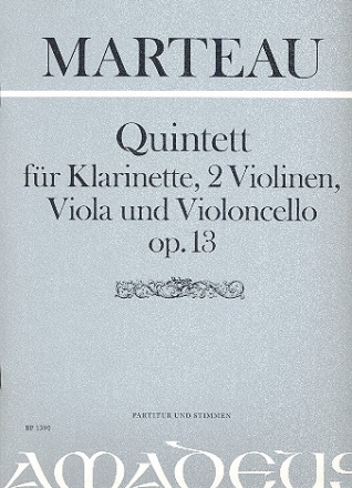 Quintett op.13 fr Klarinette, 2 Violinen, Viola und Violoncello Partitur und Stimmen