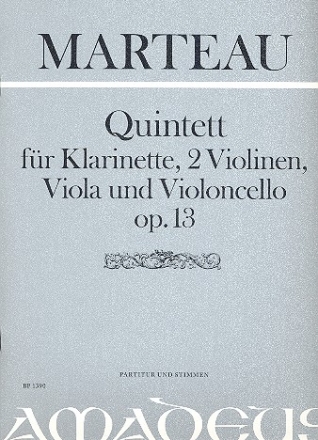 Quintett op.13 fr Klarinette, 2 Violinen, Viola und Violoncello Partitur und Stimmen