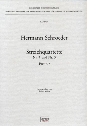 Streichquartette Nr.4 und Nr.5 Partitur 