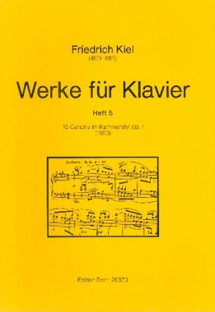 15 Canons im Kammerstyl op.1 Werke fr Klavier Band 5