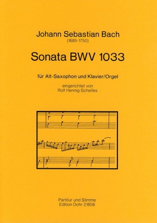 Sonata BWV1033 fr Alt-Saxophon und Klavier (Orgel) Partitur und Stimme