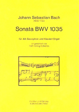 Sonata BWV1035 fr Alt-Saxophon und Klavier (Orgel) Partitur und Stimme