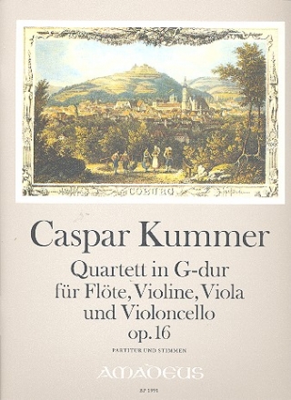Quartett G-Dur op.16 fr Flte, Violine, Viola und Violoncello Partitur und Stimmen