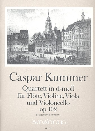 Quartett d-Moll op.102 fr Flte, Violine, Viola und Violoncello Partitur und Stimmen