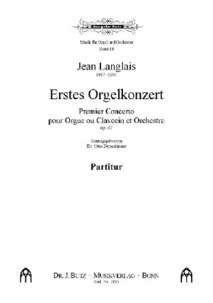 Konzert Nr.1 op.61 fr Orgel (Klavier) und Orchester Partitur