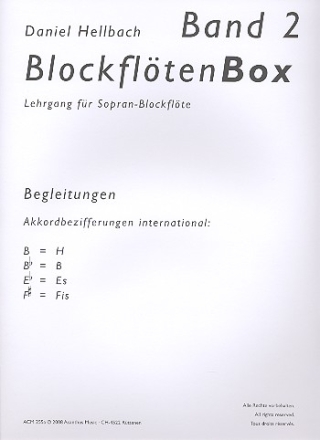 Blockfltenbox Band 2 Klavierbegleitung