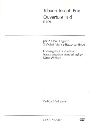 Ouverture in d E109 fr Kammerorchester Partitur