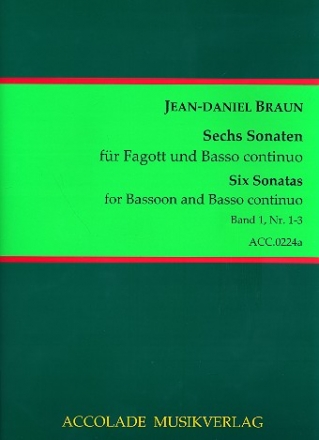 6 Sonaten Band 1 fr Fagott und Basso continuo