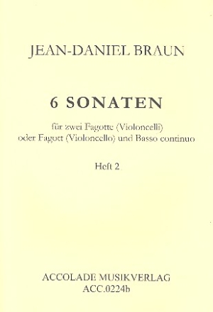 6 Sonaten Band 2 Nr.4-6 fr Fagott und Basso continuo