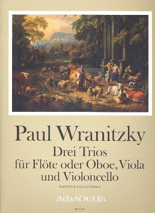 3 Trios fr Flte (Oboe), Viola und Violoncello Partitur und Stimmen