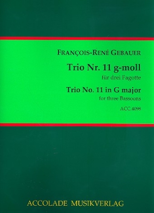Trio g-Moll Nr.11 fr 3 Fagotte Partitur und Stimmen