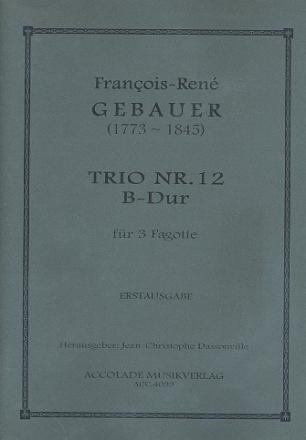 Trio B-Dur Nr.12 fr 3 Fagotte Partitur und Stimmen
