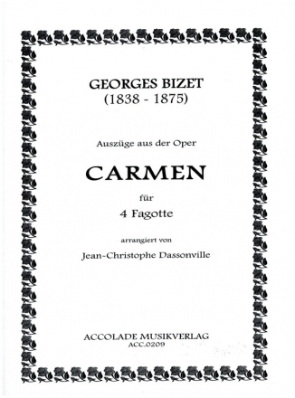 Carmen (Auszge) fr 4 Fagotte Partitur und Stimmen