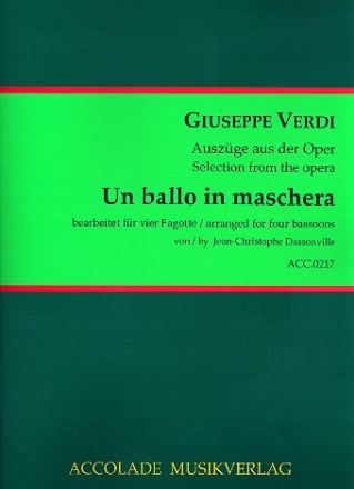 Un ballo in maschera (Auszge) fr 4 Fagotte Partitur und Stimmen