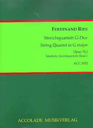 Streichquartett G-Dur Nr.2 op.70,2 für Streichquartett Partitur und Stimmen