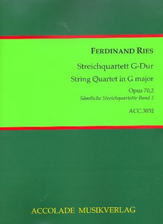 Streichquartett G-Dur Nr.2 op.70,2 fr Streichquartett Partitur und Stimmen