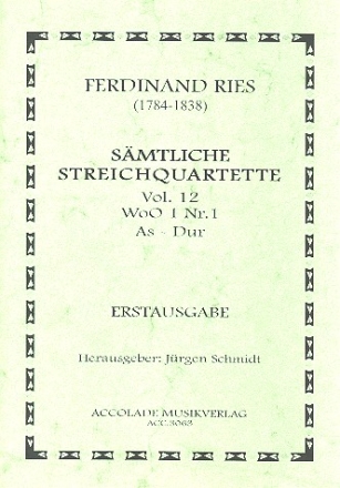 Streichquartett As-Dur Nr.12 WoO1 Nr.1 Partitur und Stimmen