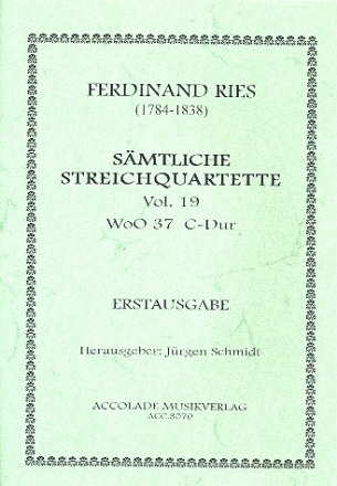 Streichquartett C-Dur Nr.19 WoO37 Partitur und Stimmen 
