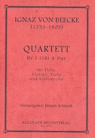 Quartett A-Dur Nr.1 für Flöte, Violine, Viola und Violoncello Partitur und Stimmen