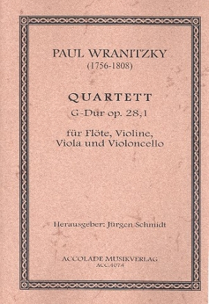 Quartett G-Dur Nr.1 op.28,1 fr Flte, Violine, Viola und Violoncello Partitur und Stimmen