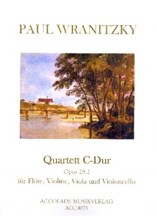 Quartett C-Dur op.28,2 fr Flte, Violine, Viola und Violoncello Partitur und Stimmen