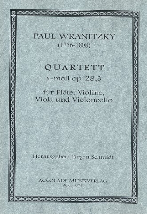Quartett a-Moll op.28,3 fr Flte, Violine, Viola und Violoncello Partitur und Stimmen