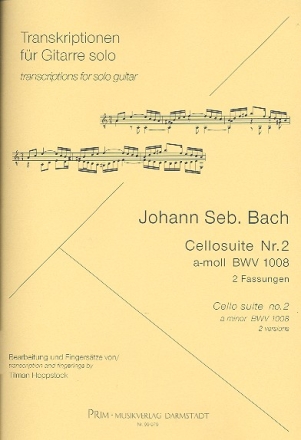 Suite d-Moll Nr.2 BWV1008 für Violoncello für Gitarre (in a-Moll) (2 Fassungen)