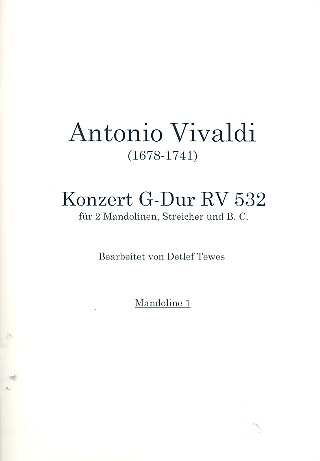 Konzert G-Dur RV532  fr 2 Mandolinen, Streichorchester und Bc Mandoline 2