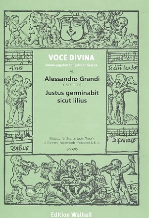 Justus germinabit sicut lilius für Sopran (Tenor), 2 Violinen, Fagott (Posaune) und Bc, Partitur und Stimmen