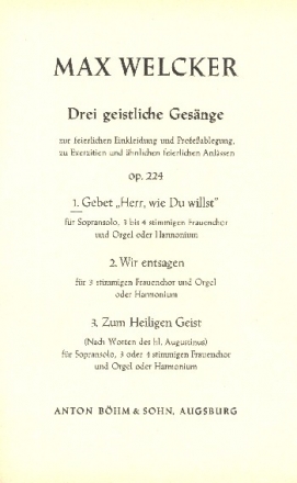 Gebet op.224,1 fr Frauenchor a cappella Partitur