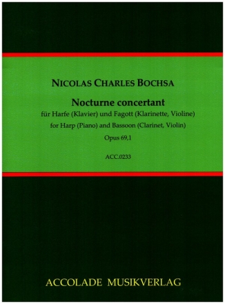 Nocturne Concertant op.69,1 fr Harfe (Klavier) und Fagott (Violine, Klarinette) 4 Stimmen