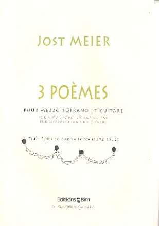 3 pomes fr Mezzosopran und Gitarre 2 Partituren