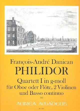 Quartett g-Moll Nr.1 fr Oboe (Flte), 2 Violinen und Bc Partitur (=Klavier) und Stimmen