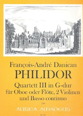 Quartett G-Dur Nr.3 fr Oboe (Flte), 2 Violinen und Bc Partitur (=Klavier) und Stimmen