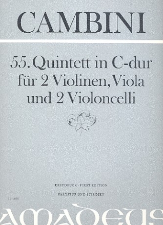 Quintett C-Dur Nr.55 fr 2 Violinen, Viola und 2 Violoncelli Partitur und Stimmen
