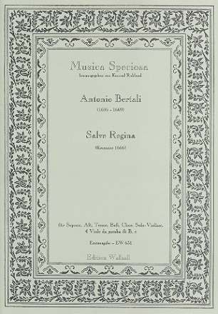Salve Regina fr Soli, gem Chor, Violine, 4 Viole da gamba und Bc Partitur