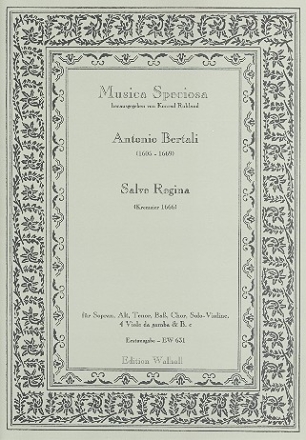 Salve Regina fr Soli, gem Chor, Violine, 4 Viole da gamba und Bc Partitur