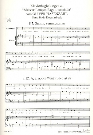 Meister Lampes Fagottinoschule Band 1 fr Quartfagott und Quintfagott Klavierbegleitung