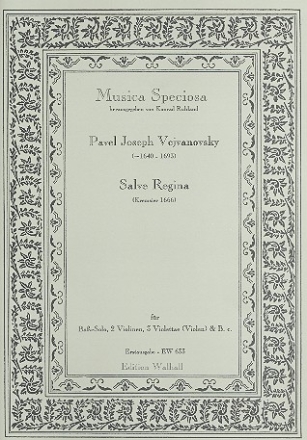 Salve Regina fr Bass, 2 Violinen, 3 Violettae (Violen) und Bc Partitur und Stimmen