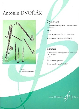 Quatuor no.12 dit Amricain op.96 (Mouvement no.1) pour 4 clarinettes partition+parties