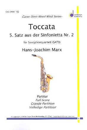 Toccata aus der Sinfonietta Nr.2 für 4 Saxophone (SATBar) Partitur und Stimmen