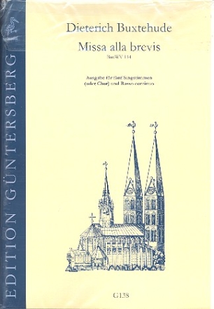 Missa alla brevis BuxWV114 fr 5 Singstimmen (gem Chor) und Bc Partitur, 5 Singpartituren und Continuo